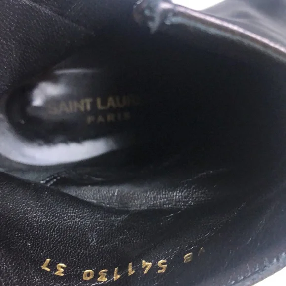 Yves Saint Laurent Women's Black Leather Ankle Boots - Picture 6 of 16